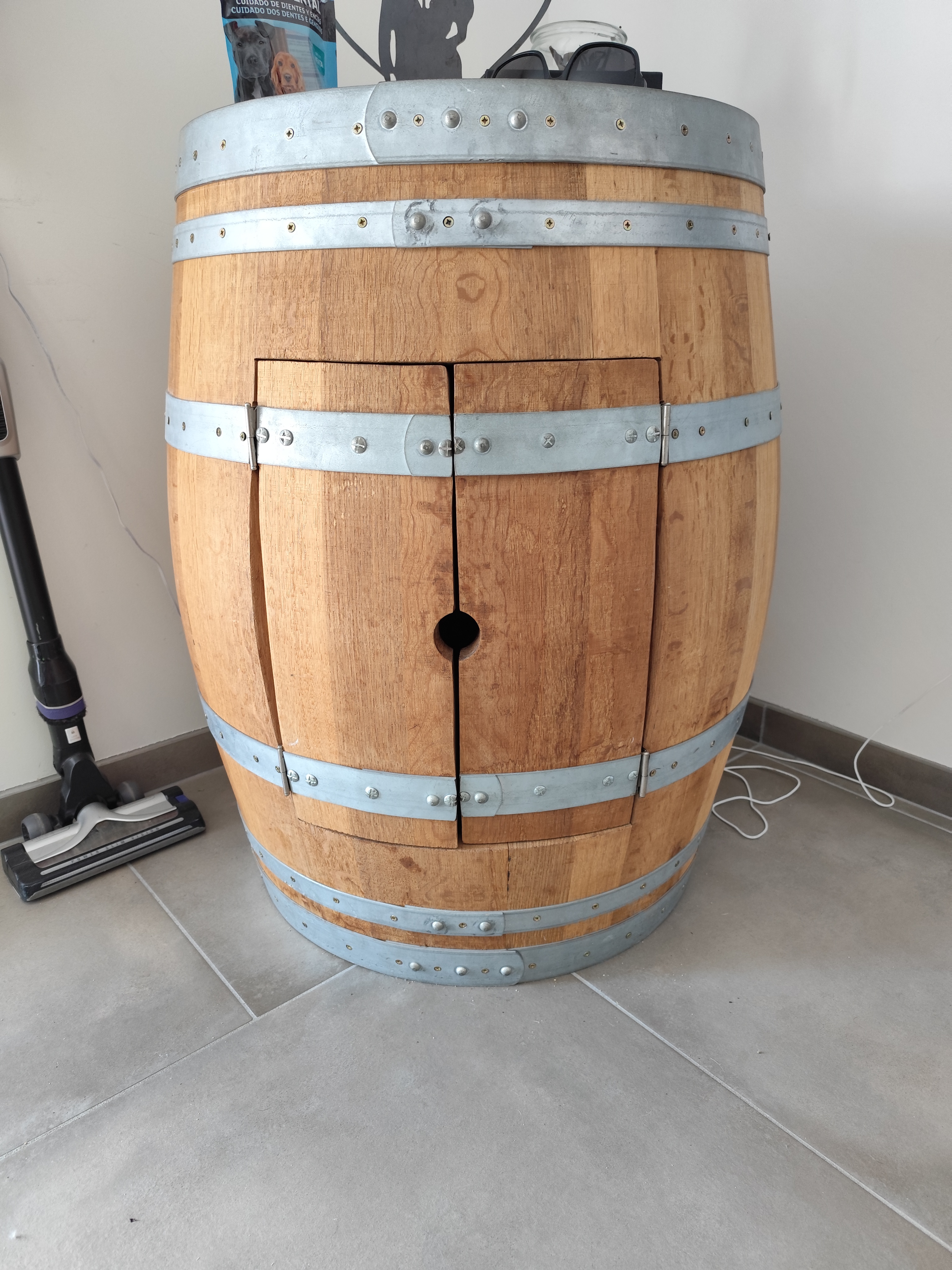 Meuble rangement tonneau avec portes